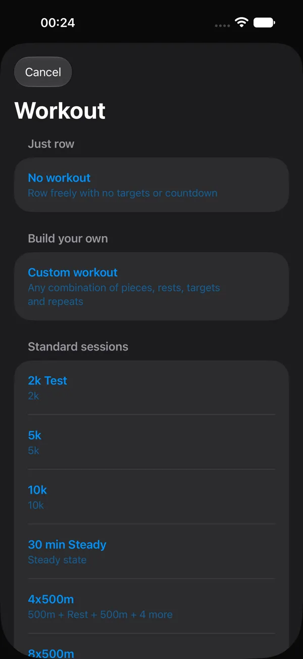 De trainingsbibliotheek op iPhone.